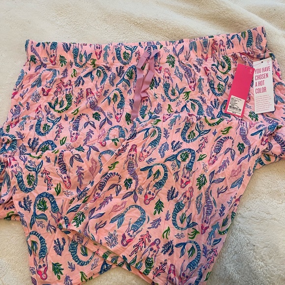 Lilly Pulitzer P J Knit Pants Girls Night Out Pink Blossom - Picture 2 of 2